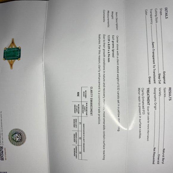 GIA Certified Emerald 5.52ct Solid 22K Gold Ring - Picture 7 of 7